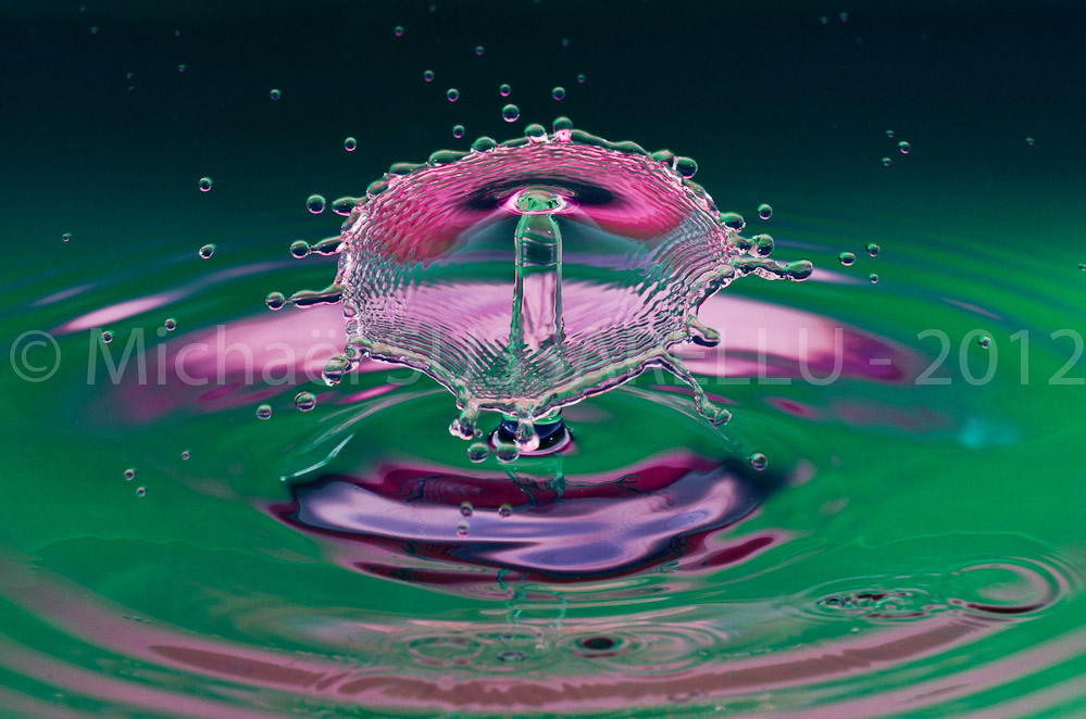 Photographie - Macro - Goutte d'eau - Collision de goutte - Water drop - Water collision - Water sculpture (332)
