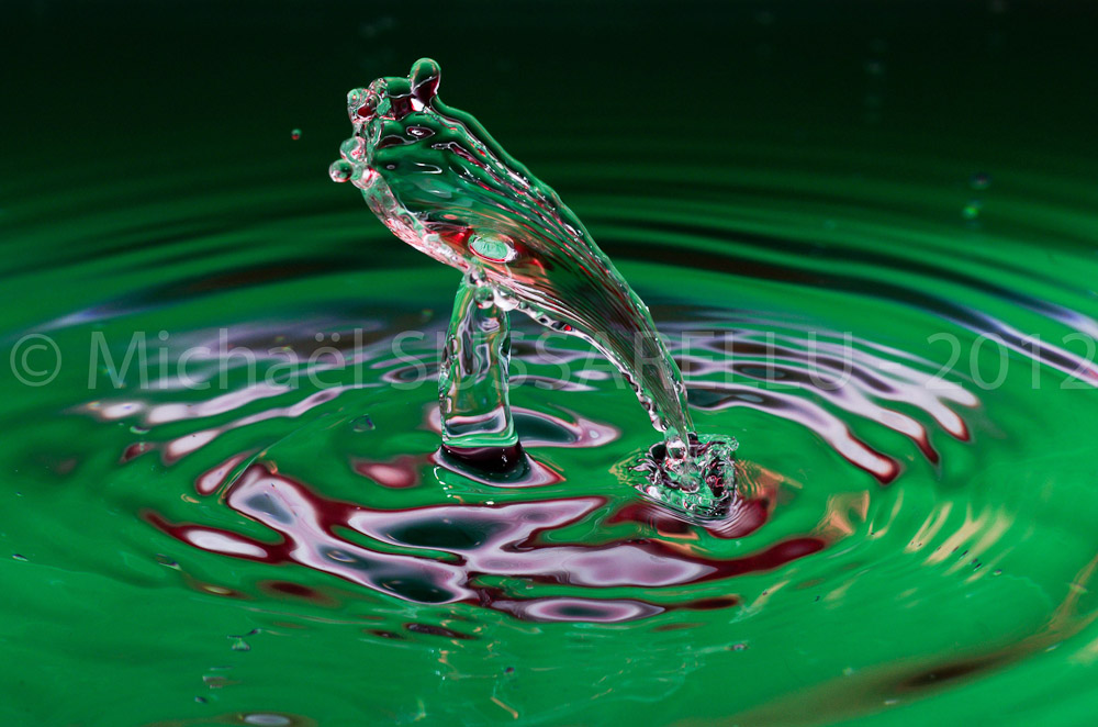 Photographie - Macro - Goutte d'eau - Collision de goutte - Water drop - Water collision - Water sculpture (366)