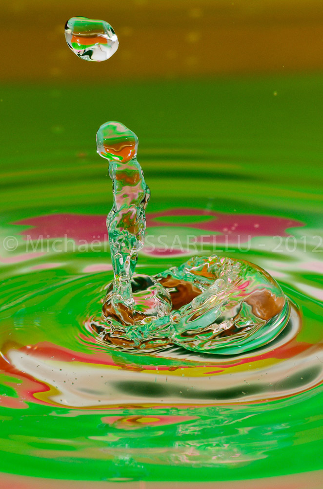 Photographie - Macro - Goutte d'eau - Collision de goutte - Water drop - Water collision - Water sculpture (367)