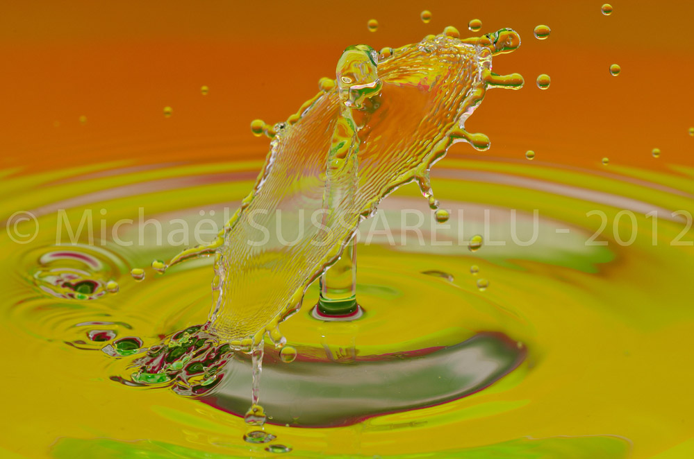 Photographie - Macro - Goutte d'eau - Collision de goutte - Water drop - Water collision - Water sculpture (390)