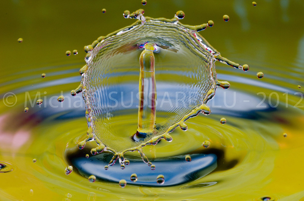 Photographie - Macro - Goutte d'eau - Collision de goutte - Water drop - Water collision - Water sculpture (404)
