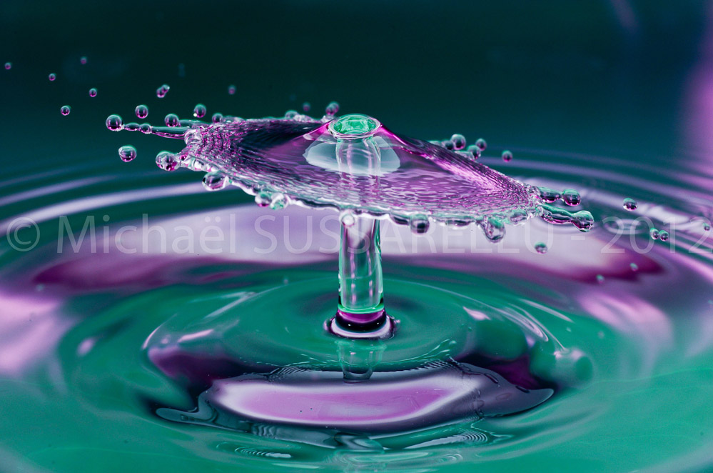 Photographie - Macro - Goutte d'eau - Collision de goutte - Water drop - Water collision - Water sculpture (417)